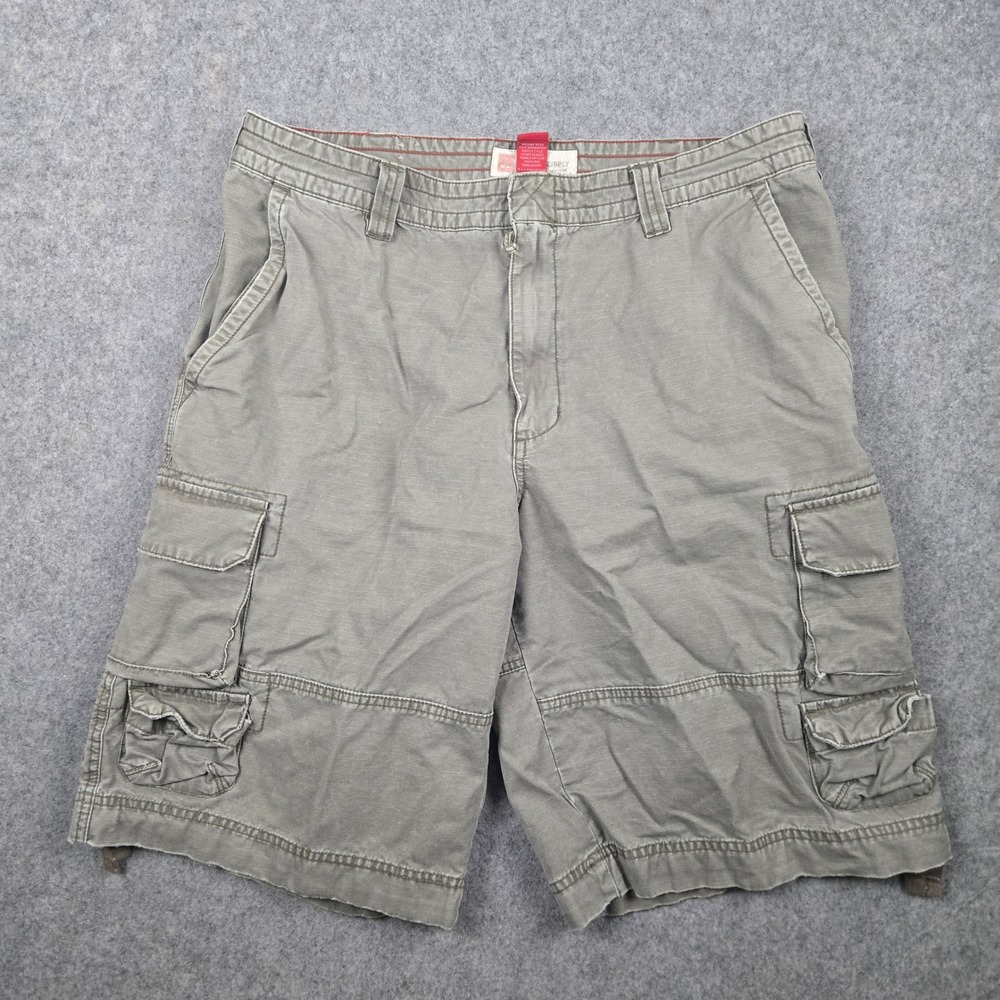 Y2K Mossimo Cargo Shorts Mens 36 Green Ripstop Pockets Utility Workwear Skater